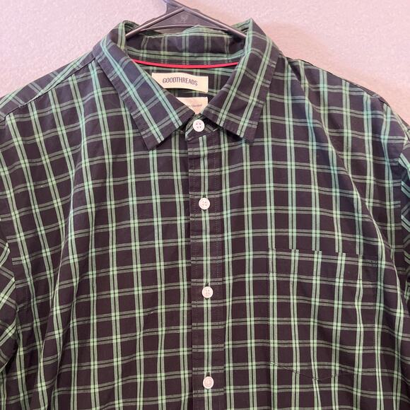 Goodthreads Shirt Mens Large Standard Green Plaid Button Down - Picture 3 of 4